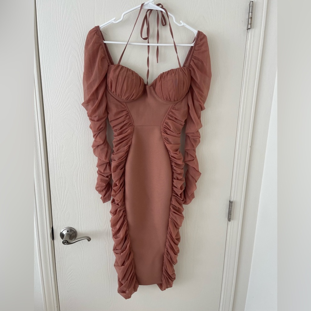 Elegant Ruched Pink Princess Dress